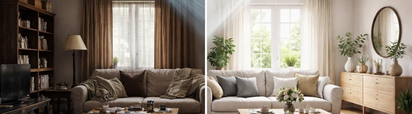 découvrez la transformation spectaculaire de votre intérieur grâce au home staging avant/après ultra net avec le vidéoprojecteur epson. optimisez votre présentation immobilière en mettant en valeur chaque détail.