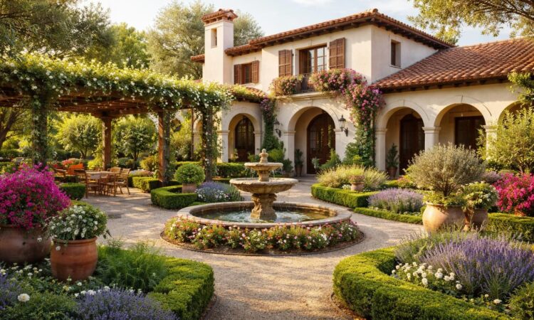 découvrez nos conseils pour aménager un jardin harmonieux autour d'une maison au style hacienda espagnole, alliant charme traditionnel et ambiance méditerranéenne.