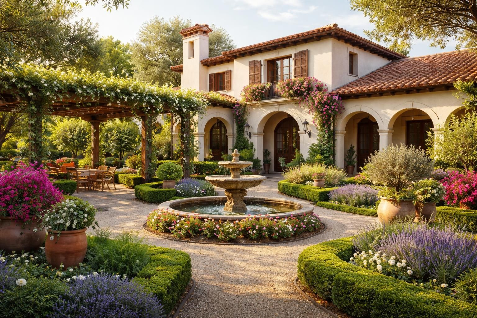 découvrez nos conseils pour aménager un jardin harmonieux autour d'une maison au style hacienda espagnole, alliant charme traditionnel et ambiance méditerranéenne.