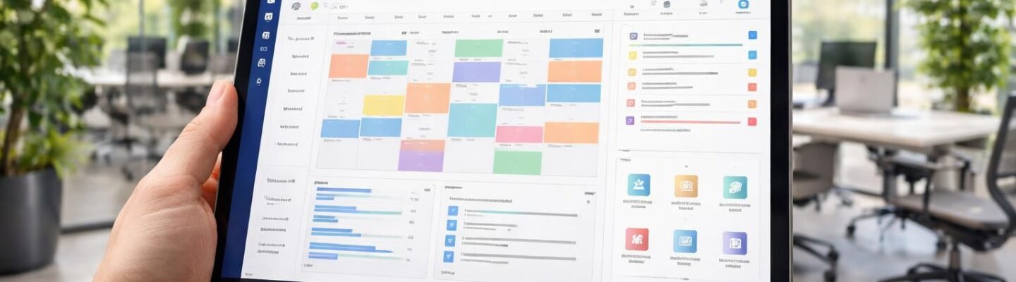 découvrez comment gérer efficacement des bureaux à louer grâce à un planning et des documents accessibles facilement sur une tablette windows.