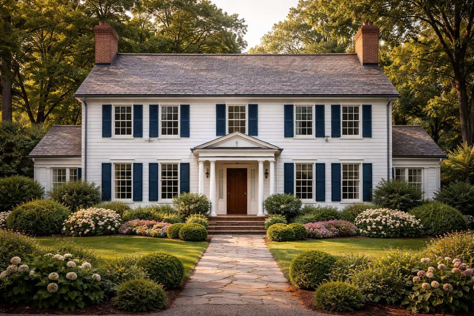 explorez le charme authentique d'une maison coloniale américaine typique, alliant histoire, élégance et confort, pour un voyage unique dans le temps.